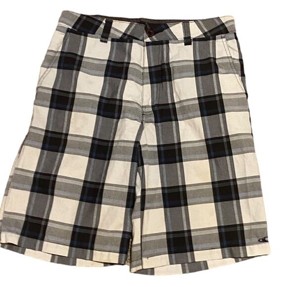 O'Neill Men's Size 31 Black Grey Plaid Board Shorts - Picture 1 of 5